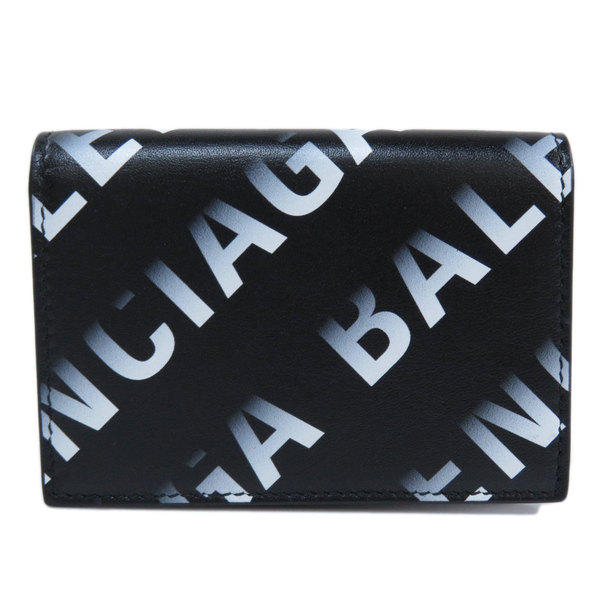 Balenciaga 594312 Motif Bi-Fold Wallet Calf Ladies